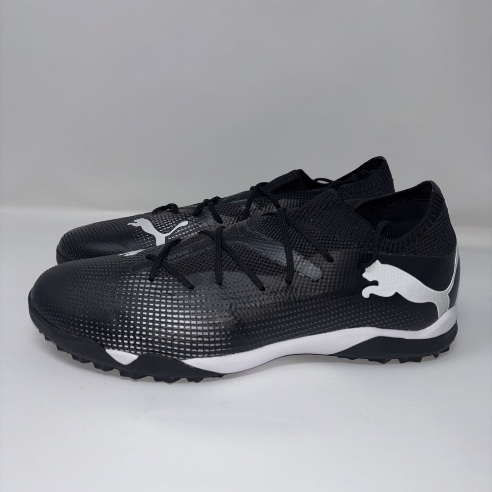 Puma Future 7 Match TT Soccer Turf Futsol Black White 107720-02 Mens Size 9.5